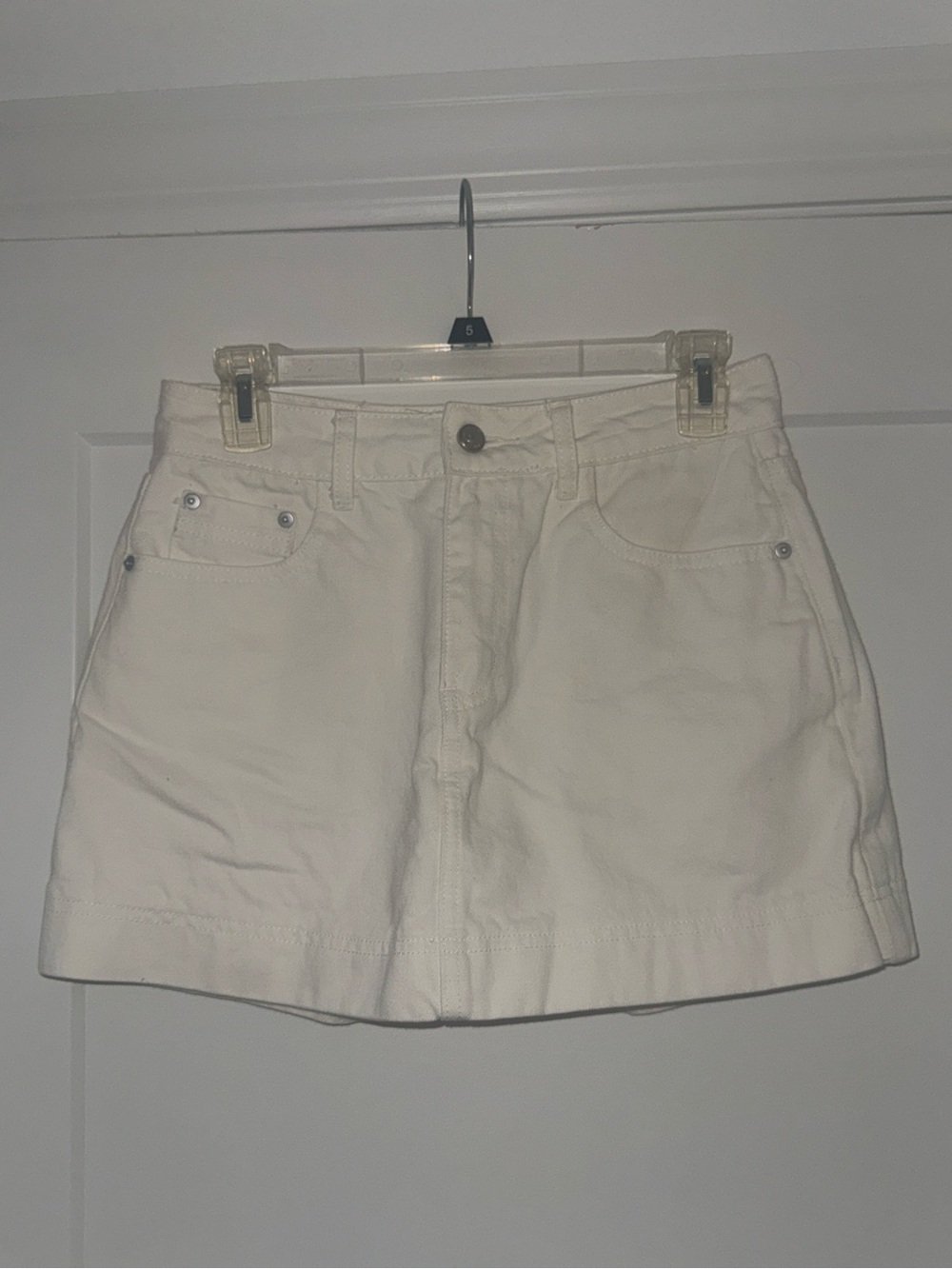 Princess Polly White Denim Mini Skort